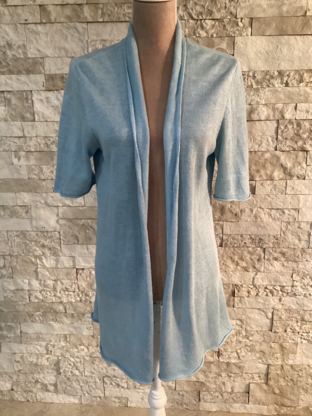 Eileen Fisher Fine Organic Linen Crepe Long Cardigan